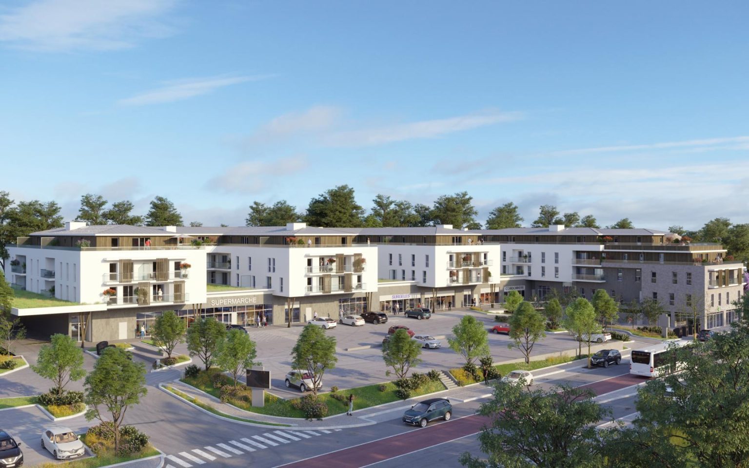 Gestion complète du projet - 113 logements, 1 supermarché, 7 cellules commerciales et 1 Centre médico-social - Déville-les-Rouen (76) - MOA Promoteur immobilier
